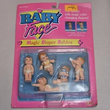 1991 Baby Face Magic Diaper Babies Galoob Color Changing Diapers