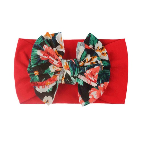 Newborn Infant Baby Girls Print Bow Headband Stretch Hairband Headwear Wrap UK - Picture 18 of 20