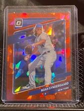 Noah Syndergaard 2021 Donruss Optic  Red Cracked Ice #3/7 #107 Mets