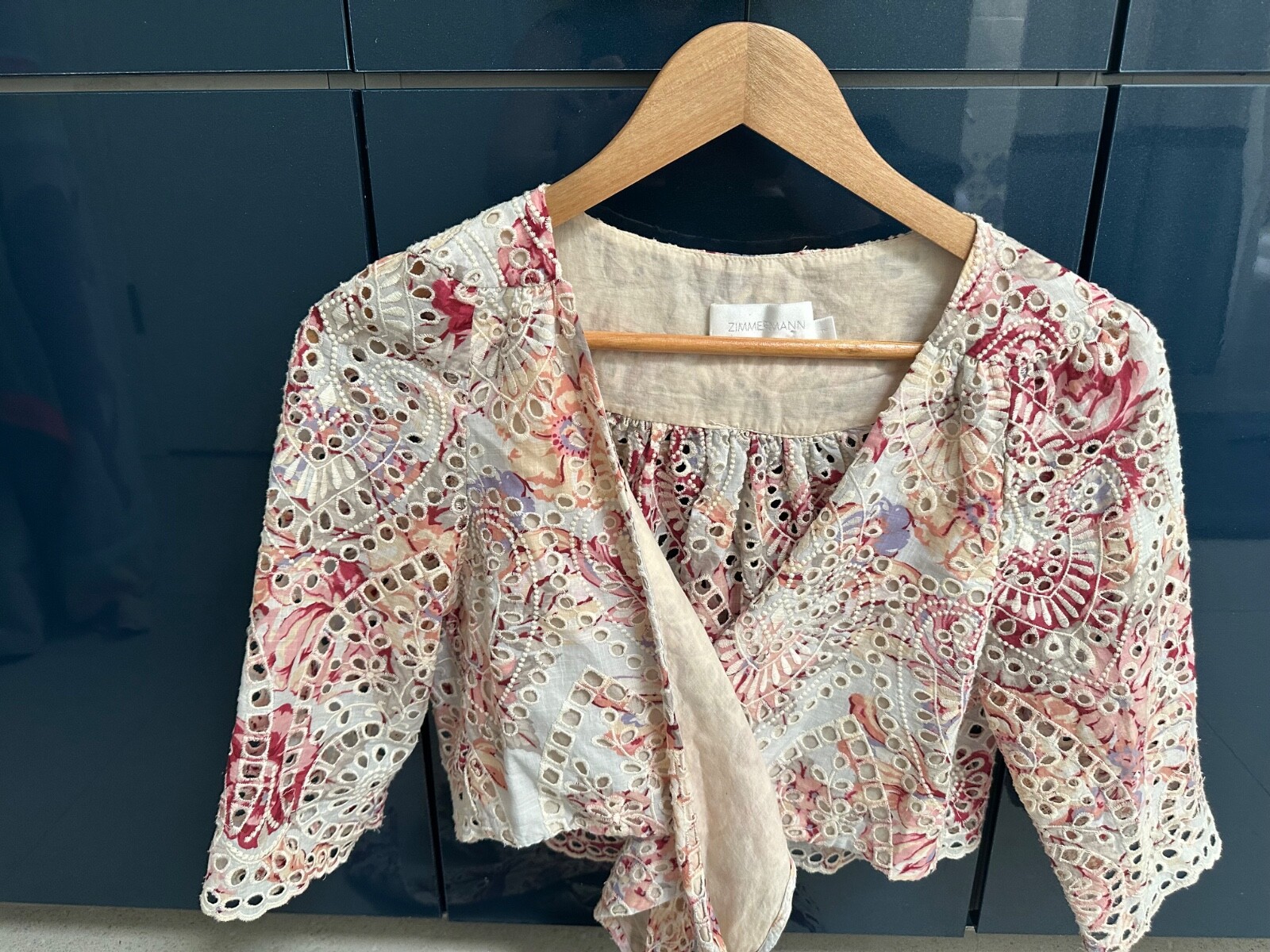 Zimmerman cropped floral wrap top Size 1