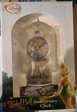 Disney's Tinkerbell 9” Ceramic Anniversary Clock with Glass Dome New In Box