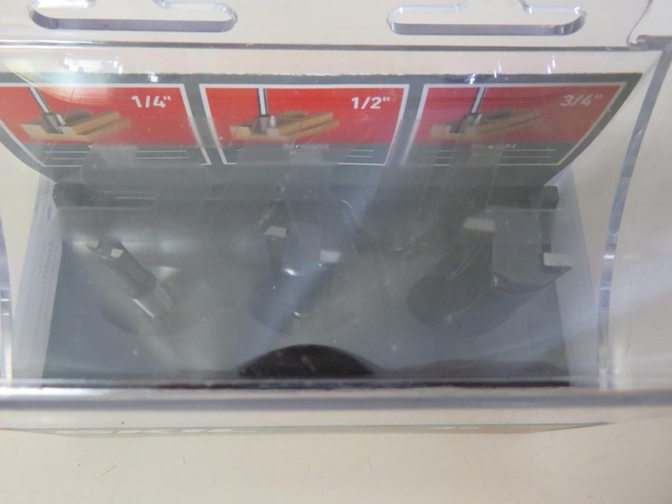 Skil Collet 3 Piece Straight Router Bit Set 91001 1/4