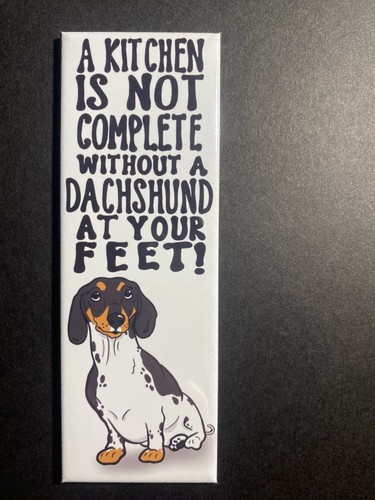 Black Piebald Dachshund Wiener Dog Magnet Gift Collectible Kitchen Decor Gift - Picture 9 of 12