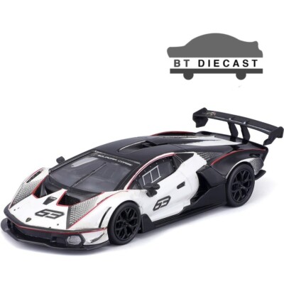 BBURAGO LAMBORGHINI ESSENZA SCV12 #63  1/24 DIECAST MODEL CAR WHITE 28023