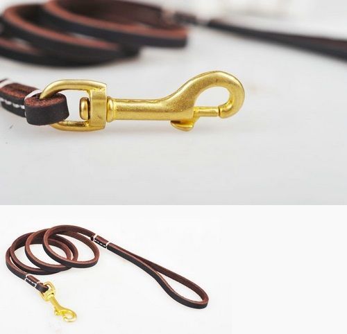 Dog Lead Pet Leash Genuine Leather High Quality with Strong Brass Buckle 1.5 m - Bild 3 von 6