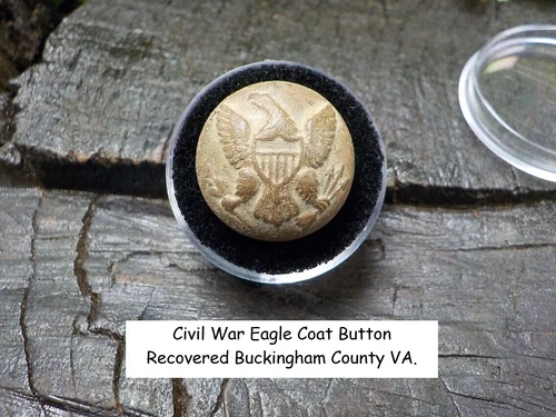Old Rare Vintage Antique Civil War Relic Eagle Button Recovered Buckingham, VA
