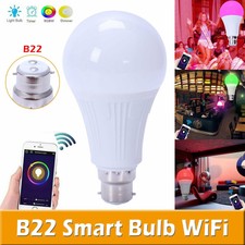 B22/E27 Smart Bulb Wireless WiFi App Remote Control Light for Alexa Google Home