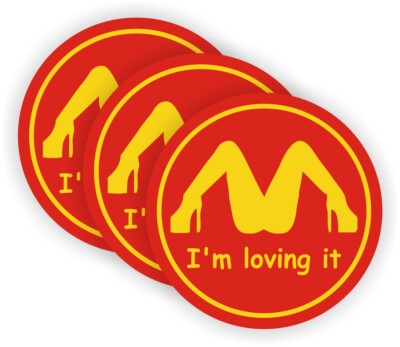 3x I'm Loving It Funny Hard Hat Stickers ~ Motorcycle Dirt Bike MX Helmet Decals