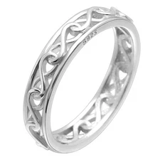 Betsy Celtic Eternity Wedding Band Ring Sterling Silver Women Ginger Lyne Col...