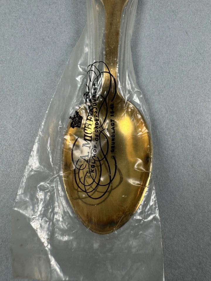 Danish Gilded Christmas Spoon, 1954 - A. Michelsen. Sterling - Image 3 of 4
