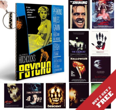 KLASSISCHER HORROR GRUSEL THRILLER FILME A4 Poster * Vintage Film Kino Wandbild