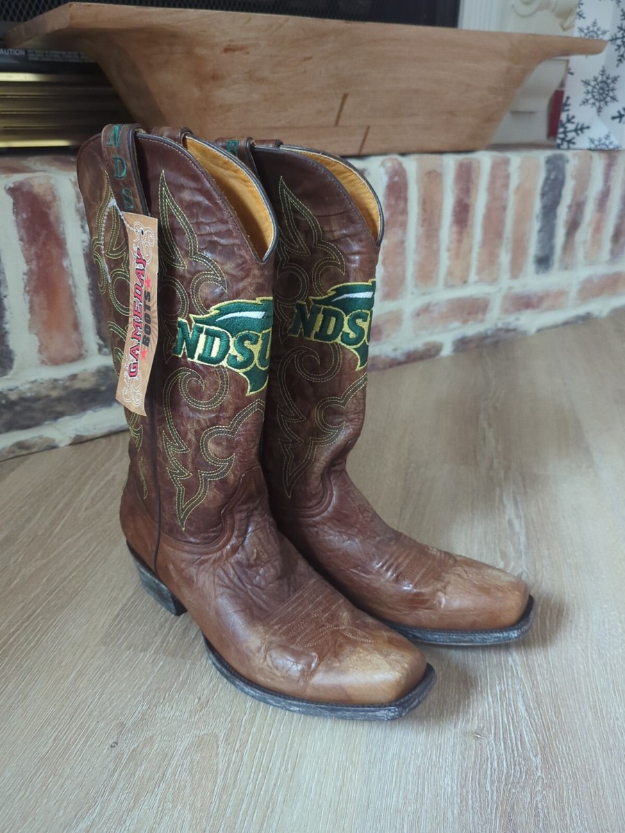 Game Day Boots North Dakota State Bison Men’s Size 10D Leather Cowboy Boots New THE DIRT SHOW by DAN POST – Dan Post Boots main image 4