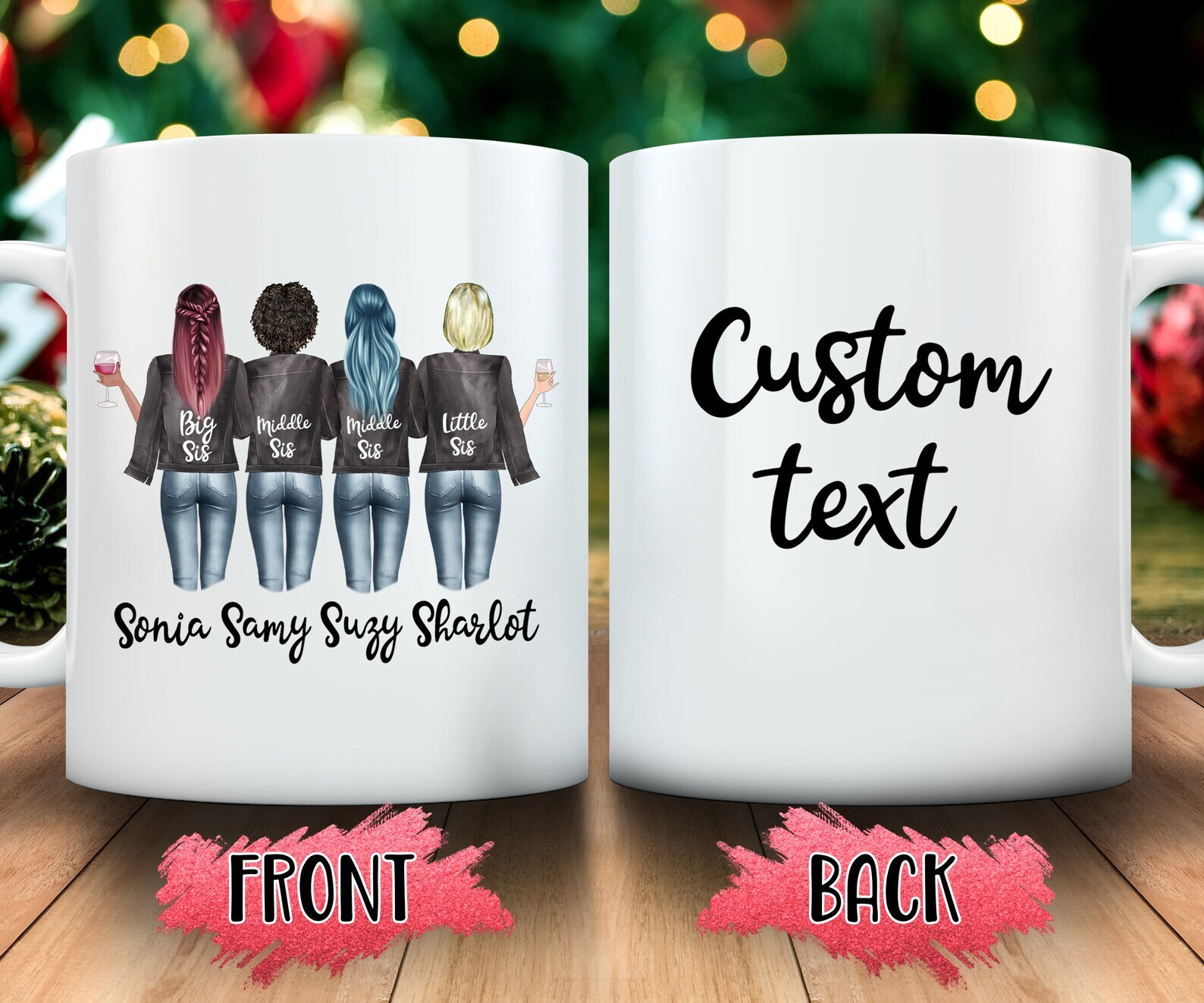 Custom Sisters Mug Best Sister Gift Big Sister Little Sister Middle Sister Life