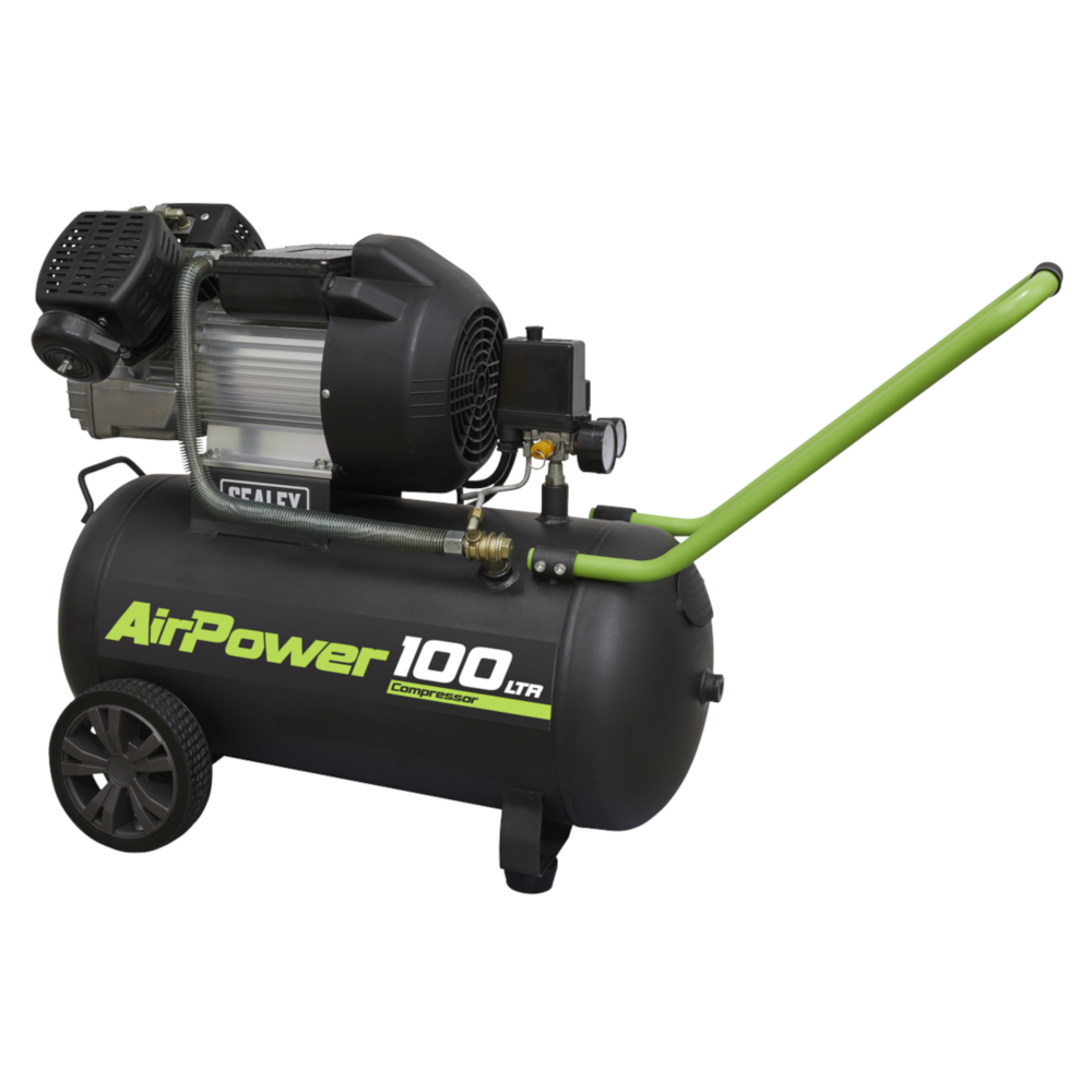 Air Compressor 100L V-Twin Direct Drive 3hp Workshop Tools Sealey SAC10030VE B