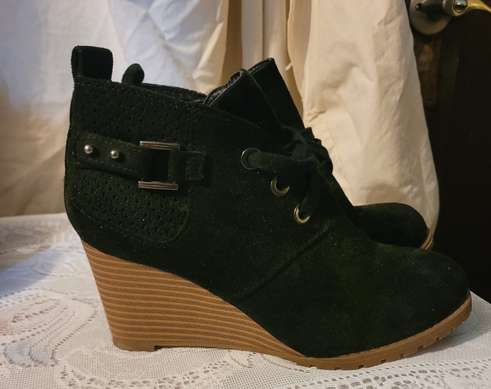 Rampage Black Wedge Heels- Womens Shoes
