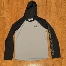 Under Armour Hoodie Pullover Size Youth Boys XL Black/Gray Loose