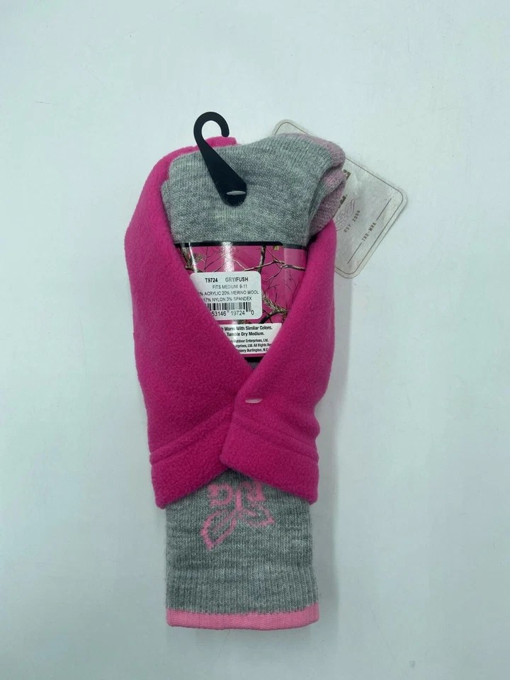 Paquete combinado de 1 par de calcetines de bota de mezcla de lana merino Realtree para damas Foto 3 de 4