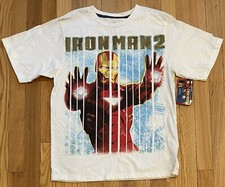 NWT 2010 Iron Man 2 Suit Mark VI White Youth Kid's Shirt size 18 Free Shipping
