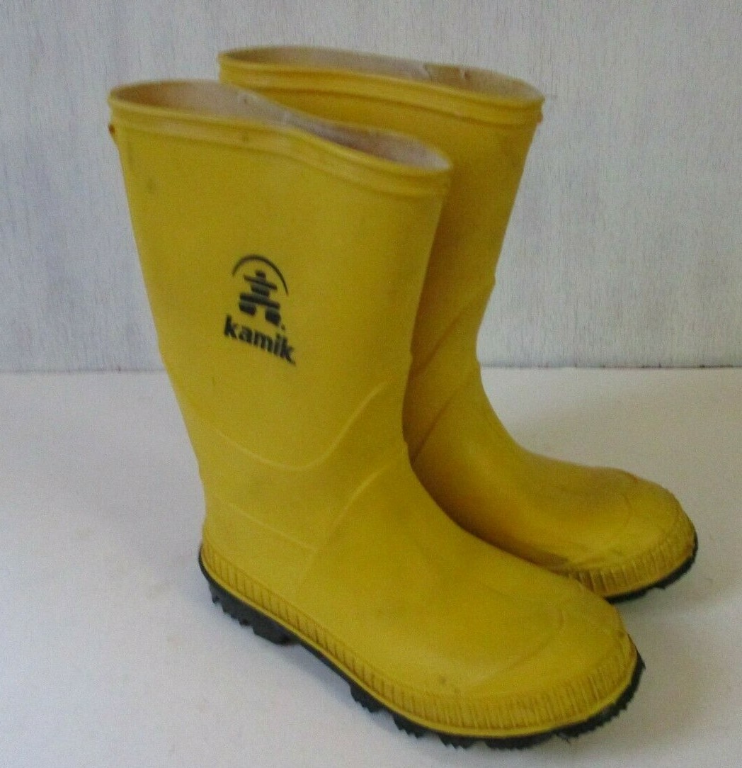 Girls Size 13 Kamik Yellow Rain Boots 