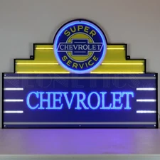 Neonetics Art Deco Marquee Chevrolet Wall LED Flex Neon Light Up Sign 39"x28"x1"