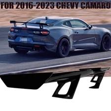 ZL1 1LE STYLE BIG REAR TRUNK SPOILER WING FOR 2016-2023 CHEVY CAMARO GLOSS BLACK