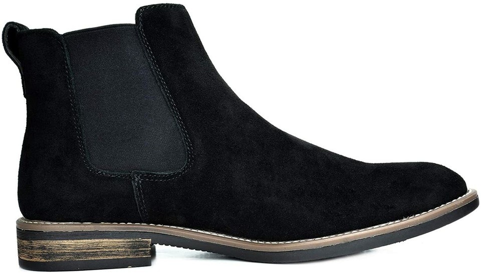 Men's Leather Chelsea Ankle Boots - Dealer Boot Style, Black/Brown, Sizes 7-11 UK