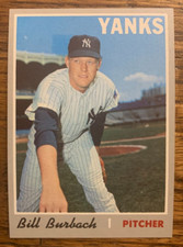 1970 TOPPS BASEBALL BILL BURBACH #167 NRMT