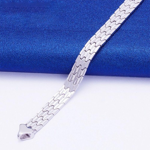 Pure Platinum 950 Chain Men Women Lucky 5.5mm Watch Band Bracelet 17.6g/8.2inch - Picture 2 of 5