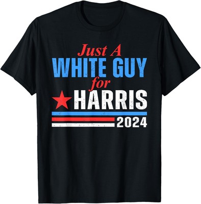 Just A White Guy For Harris 2024 Vintage USA Flag President T-Shirt