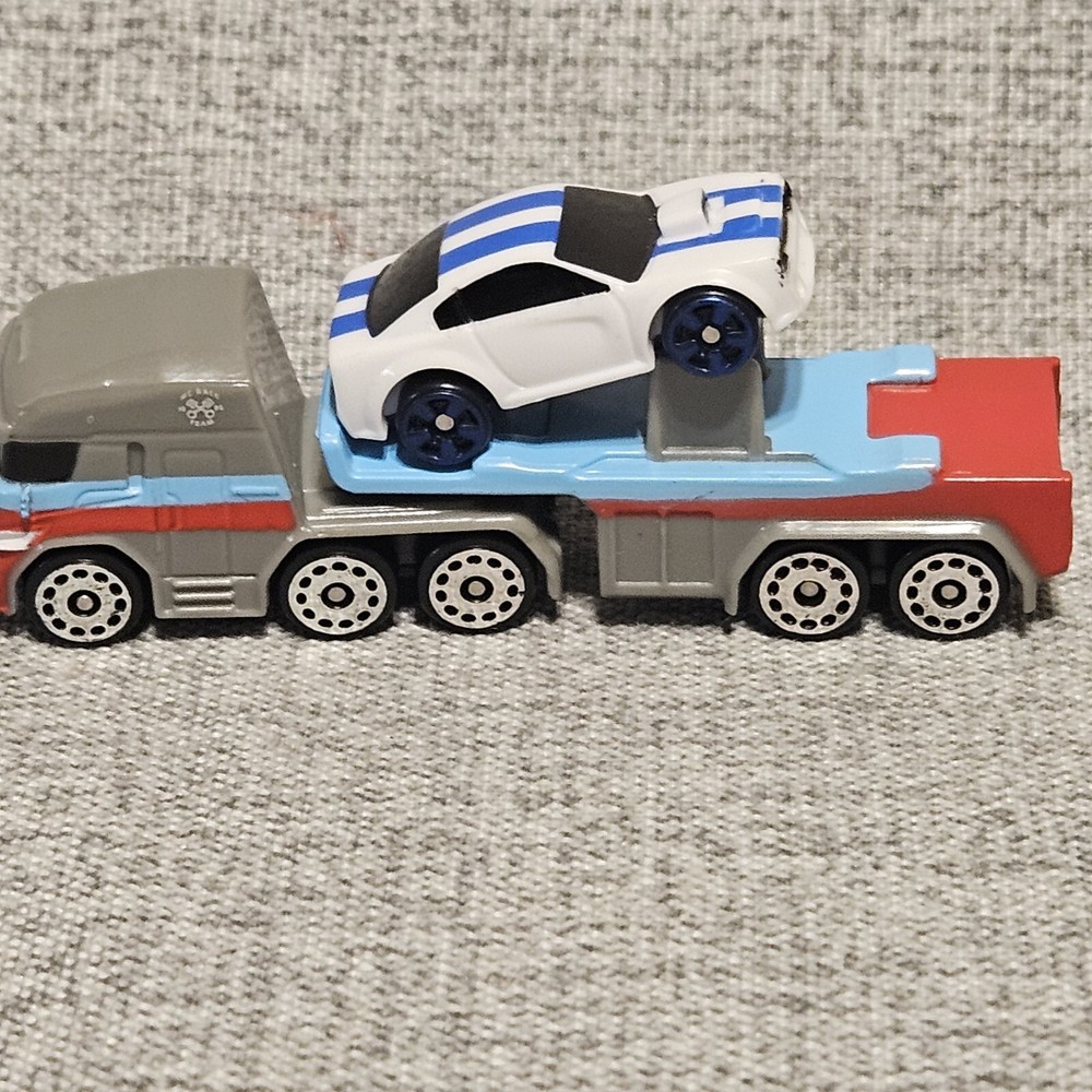 2020 Hasbro Micro Machines Semi Trailer With Race Car