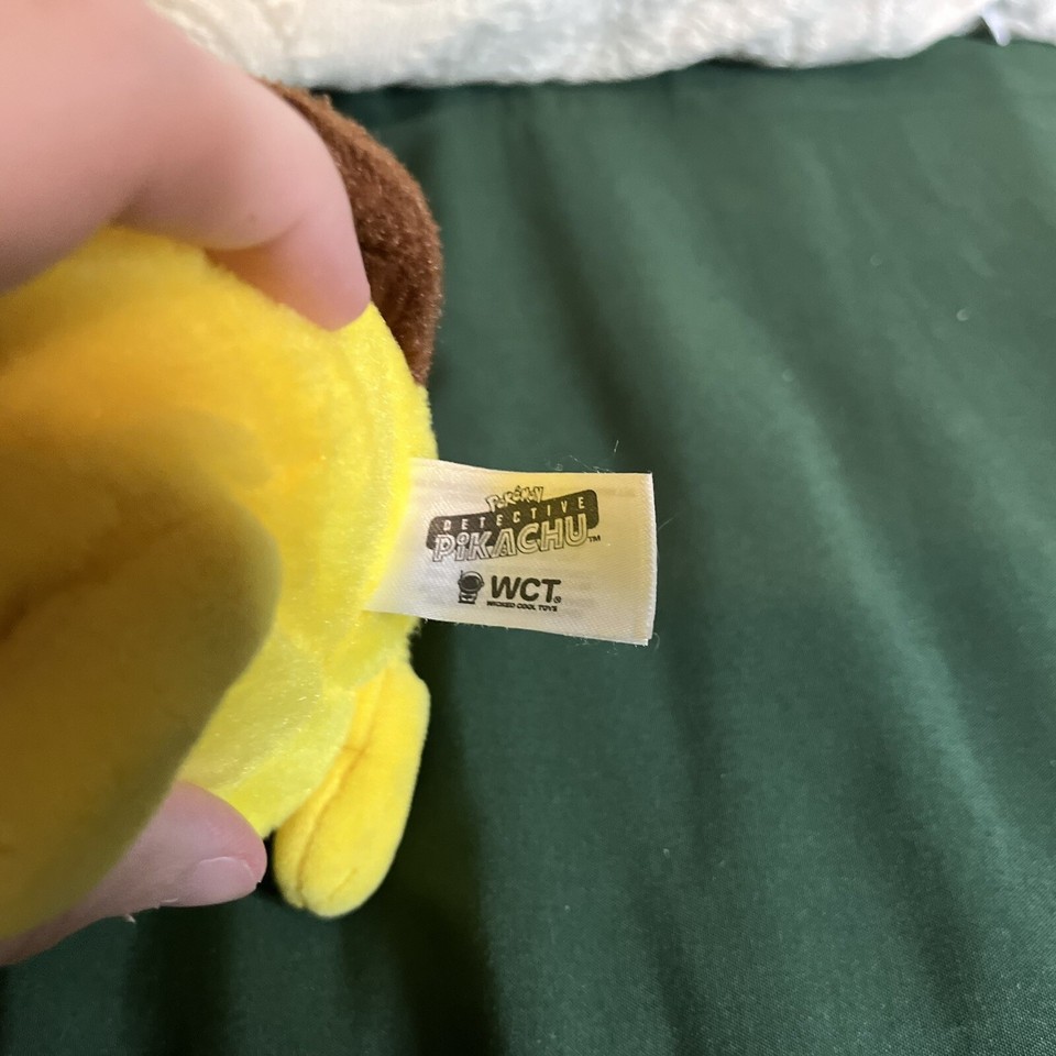 2019 Pokemon DETECTIVE PIKACHU with Hat 9" Stuffed Plush Wicked Cool