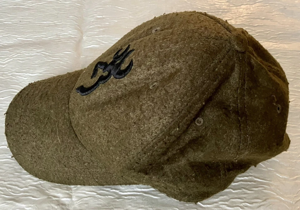 Gorra de bola de lana bordada elevada Browning verde oliva gancho N bucle ajustable Foto 2 de 4