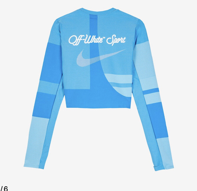 OFF WHITE X NIKE Top bianco sporco x Nike WMNS NRG Easy Run blu bianco corsa crop BV8042 406 XL