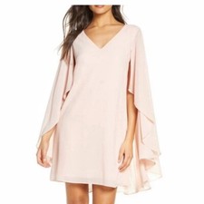 Sale! $148 Vince camuto Blush Chiffon Cape Shift Dress Size 4