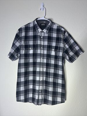Vans Mens Button up Shirt Size Large L Plaid Adult short sleeve