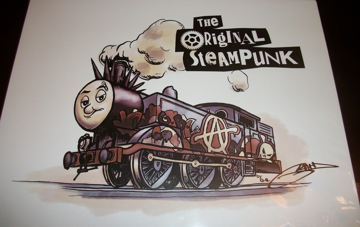 Thomas the Tank Engine Train Steam Punk art screen print