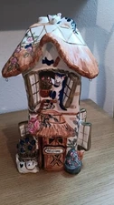 Bluesky Clayworks Heather Goldminc Cats Cottage Tealight House