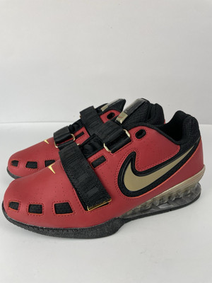 NIKE ROMALEOS 2 WEIGHTLIFTING SHOES RED GOLD BLACK 476927-670 Sz