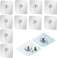 12 Pieces Picture Hangers without Nail Self Adhesive Screw Hook Transparent Hang