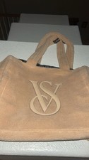 Victoria's Secret Beige Sherpa Tote Bag / Travel Bag VS Logo Limited Edition NWT