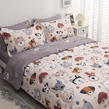 7 Piece Kids Dog Bedding Comforter Set for Boys Girls Twin Size Bed in a Bag