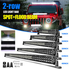 New Dual Row Led Light Bar 15202428334248 Spot Flood Combo Offroad