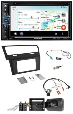 Alpine Bluetooth TMC USB DAB 2DIN Lenkrad Navigation für VW Golf VII ab 2012