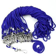 120 PCS Blue Nylon Badge Lanyards Bulk Office ID Card Swivel Hook 18 Inch