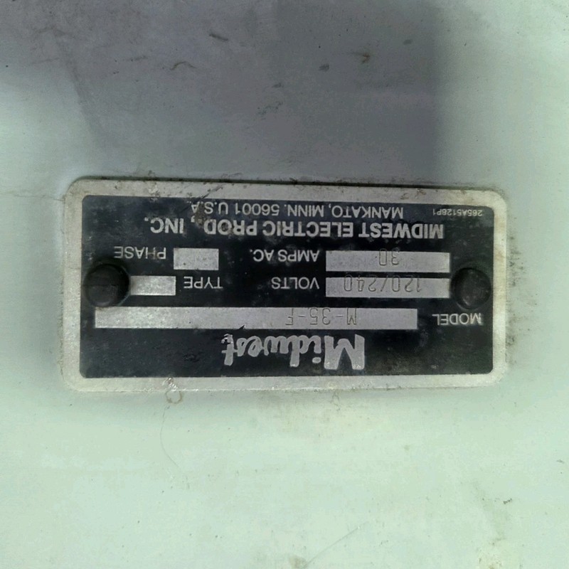 Midwest Electric M-35-F 35A 120/240V AC DPST Outdoor Wall Disconnect Switch