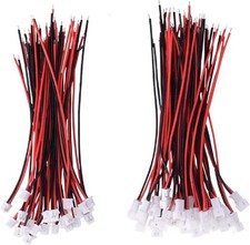 30x Letool JST 1.25mm 2-Pin Micro Male/Female Connectors w/ 80mm Red/Black Wire