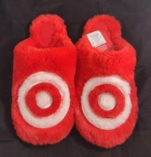 wondershop Adult Womens Mens Bullseye Scuff Slippers Red L W 9/10 M 7/8