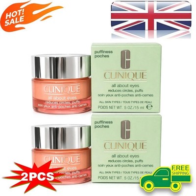 Clinique All About Eyes Augencreme reduziert Kreise & Schwellungen 15 ml * 2 Stück UK