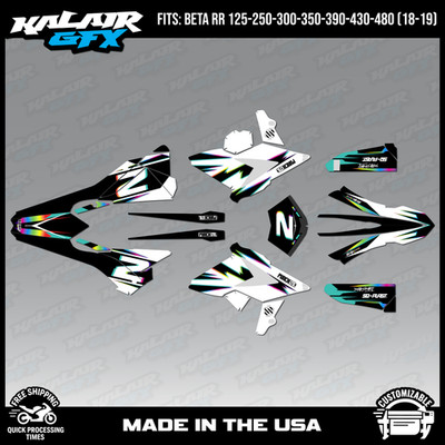 Graphics Kit for Beta RR125 to RR480 Models (2018-2019) Vision-RAINBOW