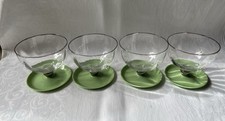 Vintage 1940s Sundae Dishes Clear/ Green